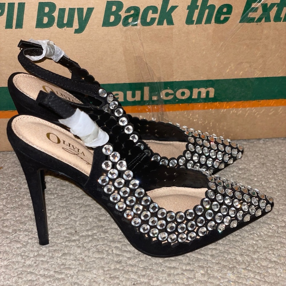 STUDDED EVENING SLING BACKS
